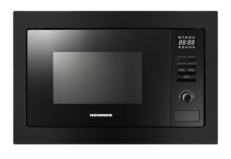 Electrocasnice mari - Cuptor cu Microunde Incorporabil HEINNER HMW-MDBI25GDBK, 25 L, 900 W, Grill 1000 W, 10 Programe, Control Digital, Decongelare, Timer, Negru.