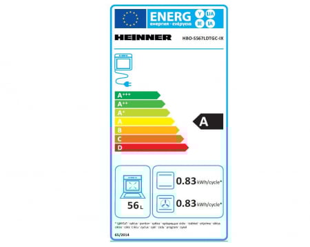 Cuptor electric incorporabil, capacitate 56 L, grill, 7 functii, clasa A, lumina cuptor, display touch, Inox, Heinner [4]