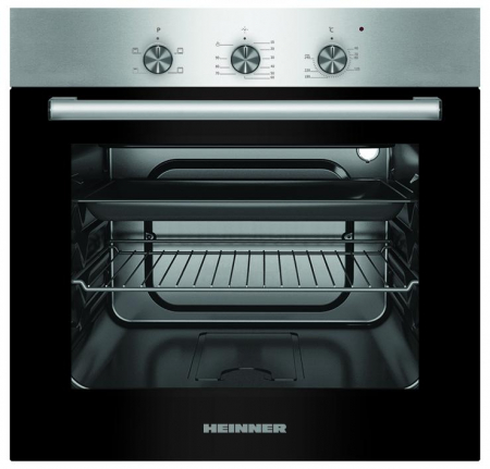 Cuptoare incorporabile - Cuptor electric incorporabil, capacitate 62 L, grill, 4 functii, clasa A, lumina cuptor, Inox, Heinner