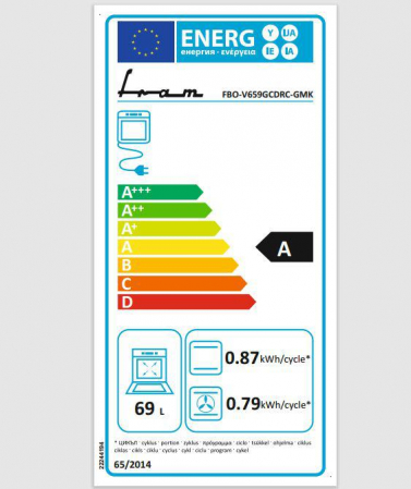Cuptor electric incorporabil, capacitate 69L, 9 programe, clasa A, lumina, ventilator, dezghetare, autocuratare, cafeniu, FRAM [1]