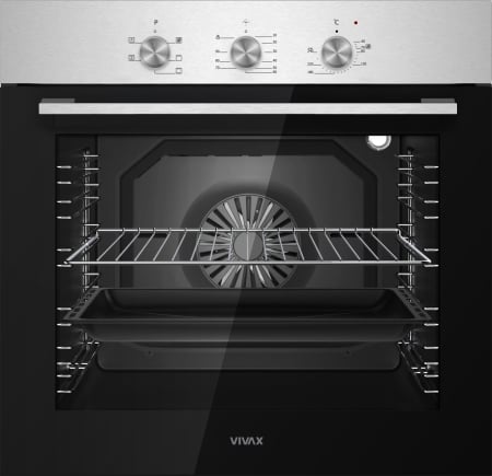 Cuptoare incorporabile - Cuptor electric incorporabil, capacitate 80 L, grill, 5 programe, clasa A+, lumina, dezghetare, 240*, putere 2500W, Inox, VIVAX