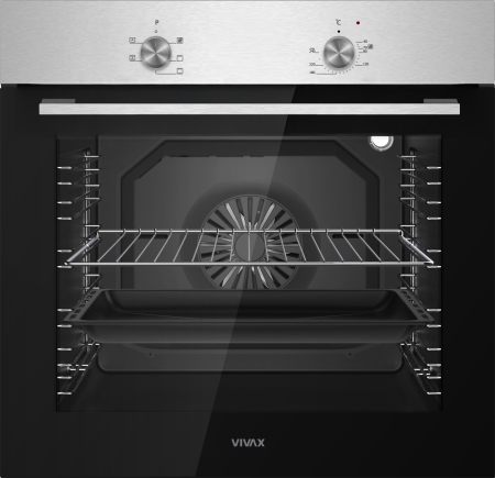 Cuptor electric incorporabil, capacitate 80 L, grill, 5 programe, lumina, convectie, dezghetare, 240*, clasa A, putere 2500W, Inox, VIVAX [1]