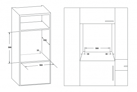 Cuptor electric incorporabil, putere 2200W, capacitate 56L, 5 functii, ventilator, clasa A, grill electric, timer, Inox, Samus [5]
