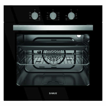 Cuptoare incorporabile - Cuptor electric incorporabil, putere 2200W, capacitate 56L, 7 functii, ventilator, clasa A, grill electric, timer, Samus