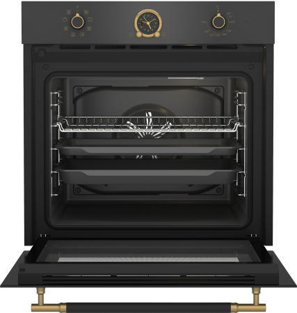 Cuptor electric incorporabil, rustic, 8 programe, capacitate 72 L, clasa A, grill, convectie, Antracit, BEKO [1]