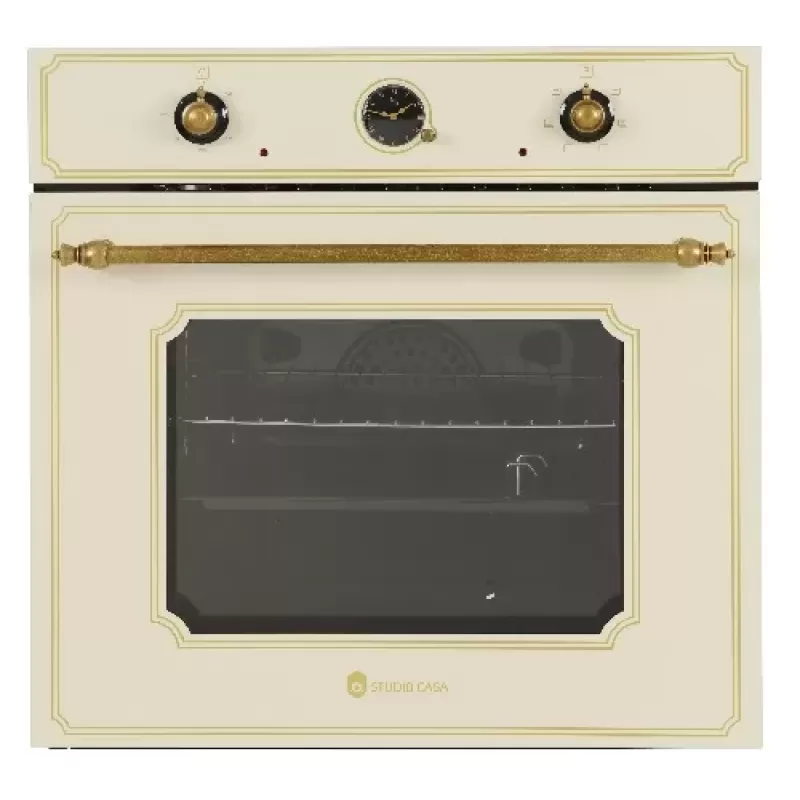 Casa & Gradina - Cuptor electric incorporabil, rustic, multifunctional, volum 61 L, turbo ventilator, grill, 6 functii, termostat, clasa A, Beige, Studio Casa Avena POSITANO