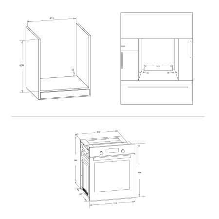 Cuptor incorporabila, capacitate 43 L, 6 functii, timer, grill, ventilatie, 45 cm, convectie, clasa A, Negru, SAMUS [4]