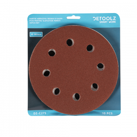 Set 10 bucati, hartie abraziva, P120, 8gauri, 180mm, DZ-C275 [2]