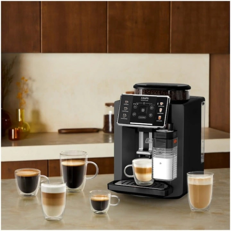 Espressor automat, recipient lapte, putere 1450 W, rezervor apa 1.7 L, auto-curatare, 6 tipuri de bauturi, KRUPS SENSATION [1]