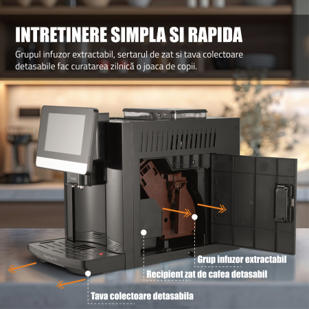 Espressor cafea, automat, 20 tipuri de bauturi, 19 bar, ecran touch, spumare lapte, rasnita profesionala, rezervor 1.7 L ,  SAMUS Magnifique 19 [6]