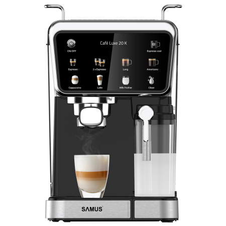 Casa & Gradina - Espressor cafea, manual, 8 tipuri de bauturi, ecran tactil, rezervor lapte, pompa 20 bari, rezervor de apa 1.5 L, SAMUS