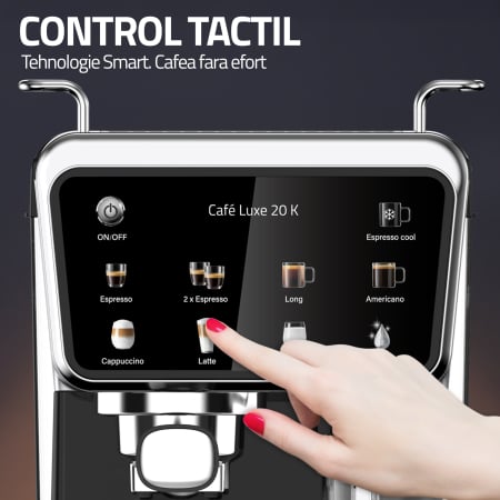 Espressor cafea, manual, 8 tipuri de bauturi, ecran tactil, rezervor lapte, pompa 20 bari, rezervor de apa 1.5 L, SAMUS [6]