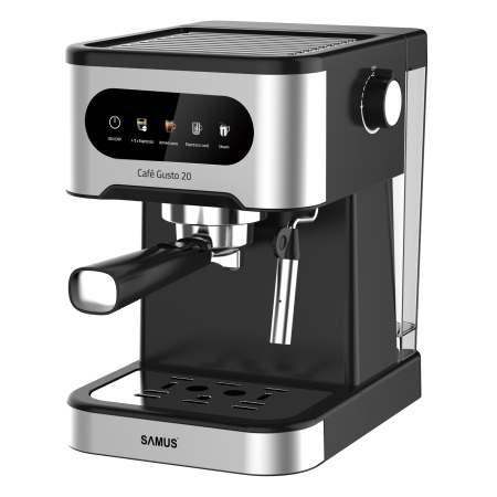 Espressoare & Cafetiere - Espressor cafea, manual, cafea macinata, pompa presiune 20 bari, putere 1350W, spumare lapte, rezervor de apa 1.5L, 5 tipuri de bauturi, SAMUS