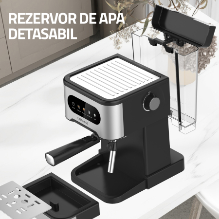 Espressor cafea, manual, cafea macinata, pompa presiune 20 bari, putere 1350W, spumare lapte, rezervor de apa 1.5L, 5 tipuri de bauturi, SAMUS [9]