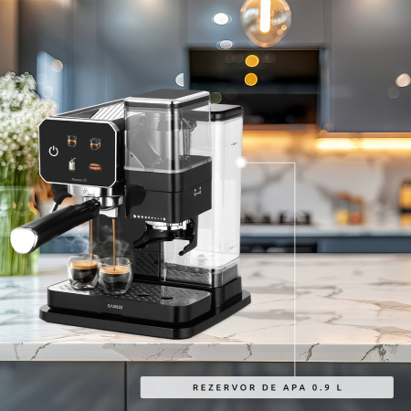 Espressor cafea, manual, ecran tactil, rasnita profesionala, spumare lapte, pompa apa italia 20 bari, rezervor apa 0.9 L, SAMUS [10]