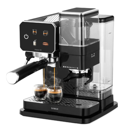 Espressor cafea, manual, ecran tactil, rasnita profesionala, spumare lapte, pompa apa italia 20 bari, rezervor apa 0.9 L, SAMUS [1]