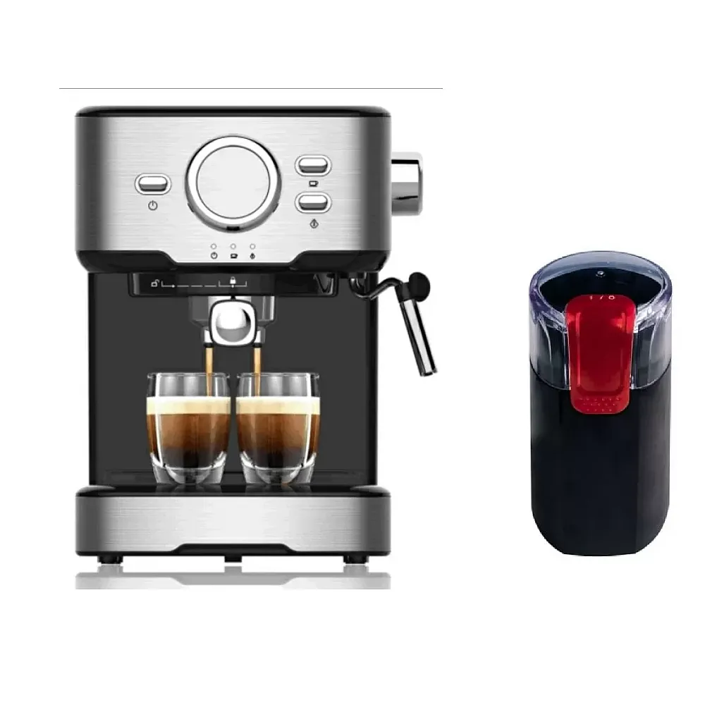 Casa & Gradina - Espressor cafea, manual, putere 850W, 15 bari, bazin 1.5 L + rasnita cafea cadou, spumare lapte, STUDIO CASA
