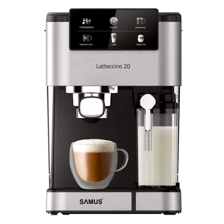 Espressor cafea, manual, rezervor lapte, 6 tipuri de bauturi, pompa presiune 20 bari, ecran tactil, putere 1350W, rezervor de apa 1.5 L, SAMUS [1]
