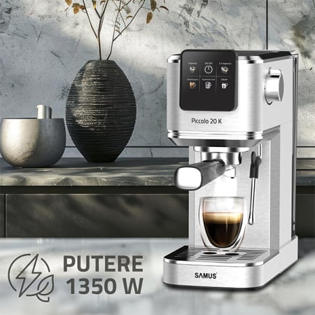 Espressor cafea, manual, slim, cafea macina + capsule, pompa presiune 20 bari, 5 tipuri de bauturi, rezervor de apa 1.2 L, SAMUS [8]