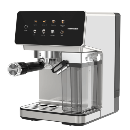 Espressoare & Cafetiere - Espressor digital, rezervor lapte, 4 tipuri de bauturi, spumare lapte, control temperatura, Inox, HEINNER