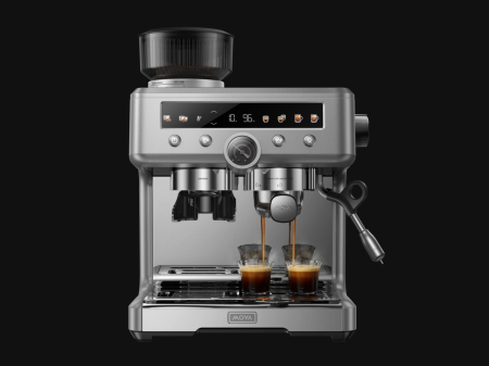 Espressor semi-automat, putere 2650-3200 W, pompa dubla, rezervor apa 2.8 L, presiune 20 bar, 12 trepte temperatura, afisaj electronic, Argintiu, MOVA [5]