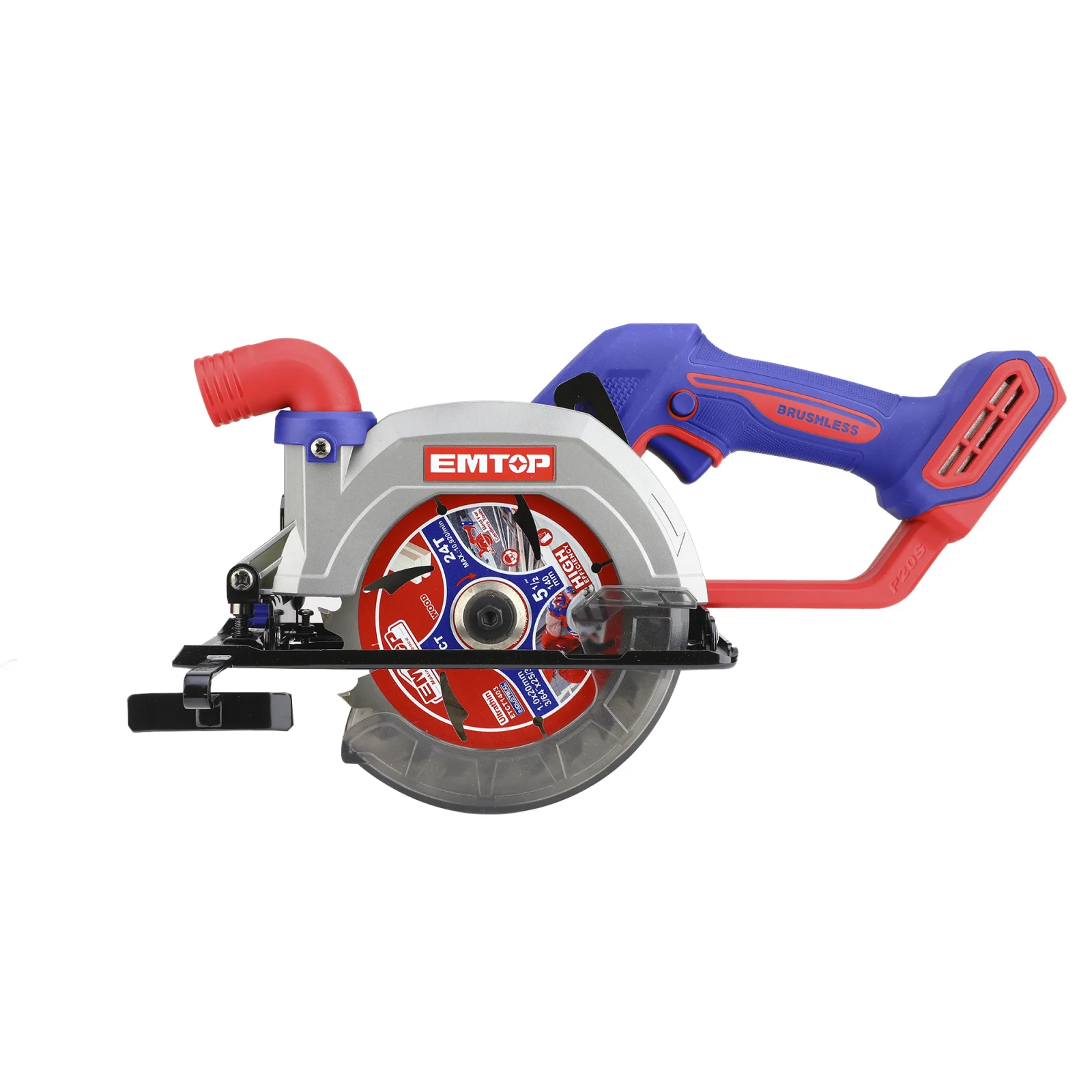Fierastraie Electrice - Fierastrau circular de mana, cu acumulator, 4.0 Ah, 20V, Li-ION, 140mm, ELCS14021, EMTOP