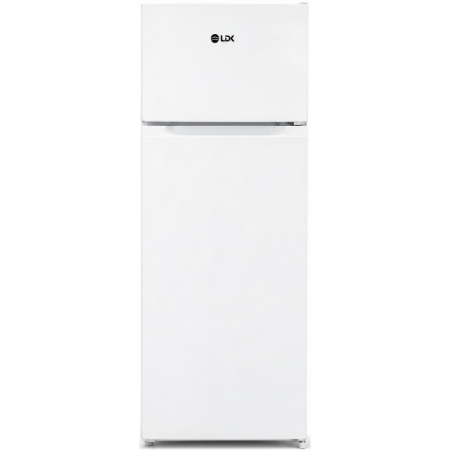 Frigidere - Frigider cu 2 usi, capacitate 211 L, rafturi sticla, lumina LED, H 144 cm, Alb, LDK