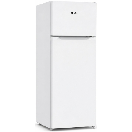 Frigider cu 2 usi, capacitate 211 L, rafturi sticla, lumina LED, H 144 cm, Alb, LDK [1]