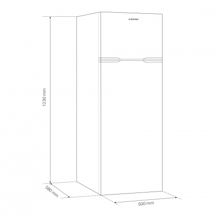 Frigider cu 2 usi, congelator, capacitate 151 L, termostat, clasa E, lumina LED, Alb, ALBATROS [3]