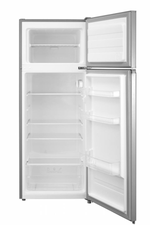 Frigider cu 2 usi, congelator, capacitate 204 L, clasa E, rafturi sticla, lumina LED, Argintiu, HEINNER [1]