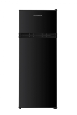 Aparate Frigorifice - Frigider cu 2 usi, congelator, capacitate 206 L, LED, usa reversibila, negru, HEINNER