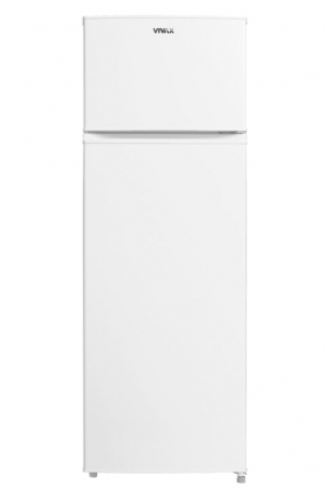 Frigidere - Frigider cu 2 usi, congelator, lumina LED, capacitate 235 L, 4 rafturi sticla, inaltime 1.60m, alb, VIVAX