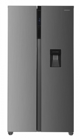 Frigidere - Frigider cu 2 usi, side by side, dozator apa, no-frost, capacitate 439L, display touch, functie smart, aspect inox, Heinner