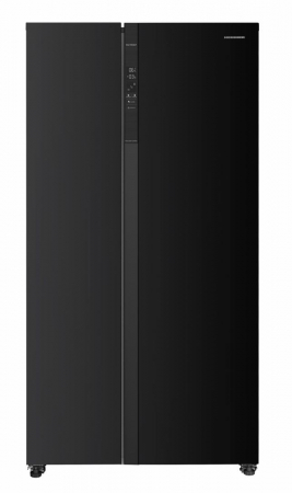 Frigidere - Frigider cu 2 usi, side by side, No-Frost, capacitate 532L, congelator, E++, functie Smart, touch, negru, HEINNER