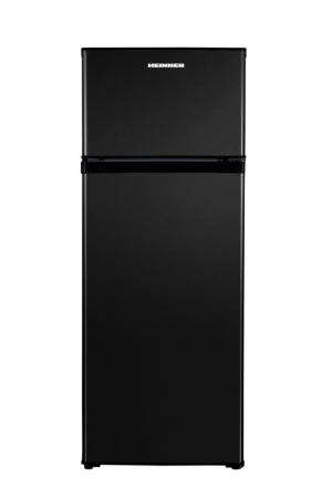 Frigidere - Frigider cu Două Uși HEINNER HF-H2206BKF+, 206 L, Clasa F, Congelator 37 L, Termostat Reglabil, LED, Uși Reversibile, H 143 cm, Negru.