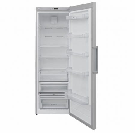 Frigider cu o usa, capacitate 389 L, functie super racire, 4 rafturi sticla, clasa E, argintiu, HEINNER [1]