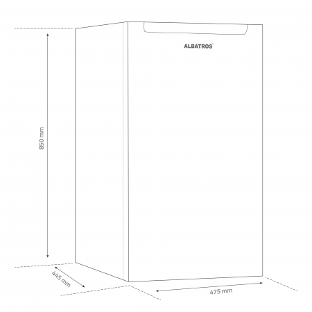 Frigider cu o usa, capacitate 90 L, termostat reglabil, lumina interior, 2 rafturi, usa reversibila, Alb, ALBATROS [5]