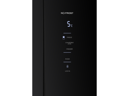 Frigider Side by Side, capacitate 466L, Full No Frost, motor inverter, zona convertibila,  display LED, H 180 cm, Sticla Negru, TESLA [13]