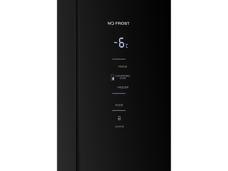 Frigider Side by Side, capacitate 466L, Full No Frost, motor inverter, zona convertibila,  display LED, H 180 cm, Sticla Negru, TESLA [12]
