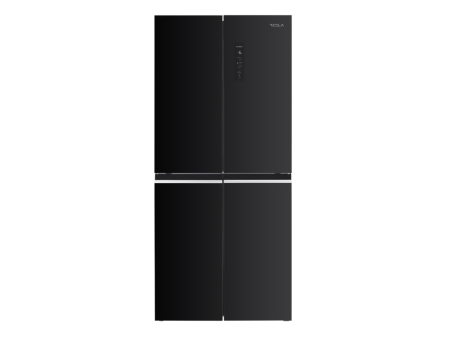 Casa & Gradina - Frigider Side by Side, capacitate 466L, Full No Frost, motor inverter, zona convertibila,  display LED, H 180 cm, Sticla Negru, TESLA