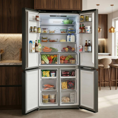 Frigider Side by Side HEINNER HSBS-M515MDINVHGBKE++, No Frost, 515 L, Clasa E, Sticla neagra [2]