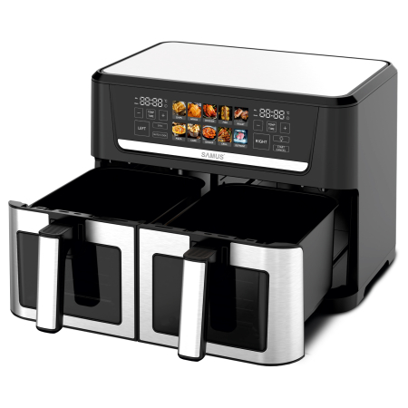 Friteuza cu aer cald, dubla, capacitate 12 litri, afisaj digital, putere 2800W, 10 programe, SAMUS [1]