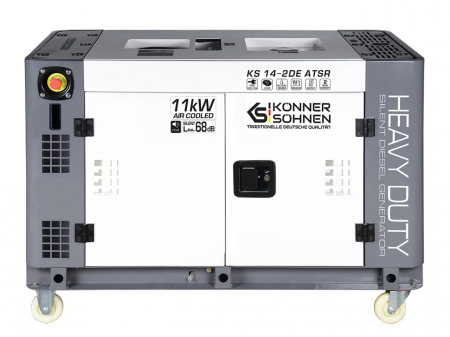 Scule&Unelte Gama Premium - Generator de curent, Diesel, 11KW, 230V, HEAVY DUTY - INSONORIZAT - KONNER & SOHNEN - KS-14-2DE-ATSR-SILENT