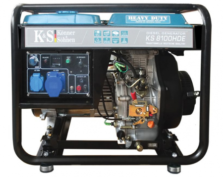 Scule&Unelte Gama Premium - Generator de curent, Diesel, 6.5KW, 230V, HEAVY DUTY - KONNER & SOHNEN - KS-8100DE-HD