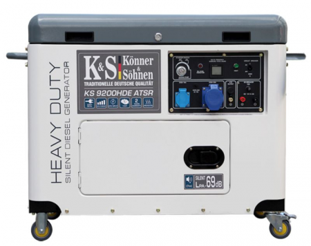 Scule&Unelte Gama Premium - Generator de curent, Diesel, 6.8KW, 230V, HEAVY DUTY - INSONORIZAT - KONNER & SOHNEN - KS-9200HDE-ATSR-SILENT