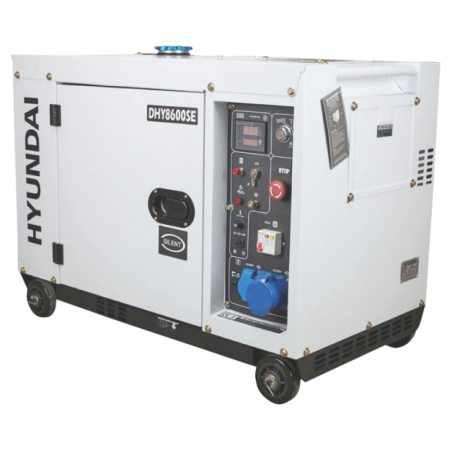 Generatoare de Curent Monofazate - Generator de curent monofazat cu motor diesel, 230V, 6.0 kw, pornire la cheie, 498 cmc, HYUNDAI DHY8600SE
