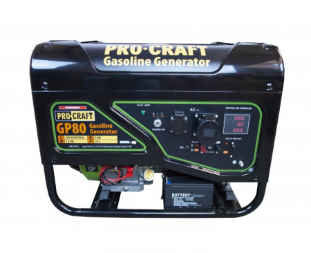 Drujbe & Generatoare & Motoare Benzina - Generator pe benzina, Procraft GP80, pornire la cheie, 7 kw, 220-240V, model nou 2024