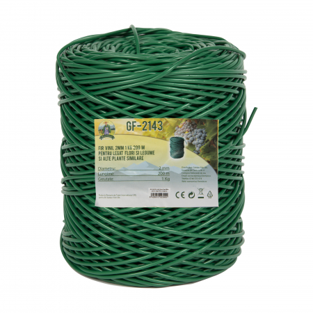 Clesti & foarfece gradina - Fir vinil 2mm 1kg 200m pentru legat flori si legume, Micul Fermier GF-2143