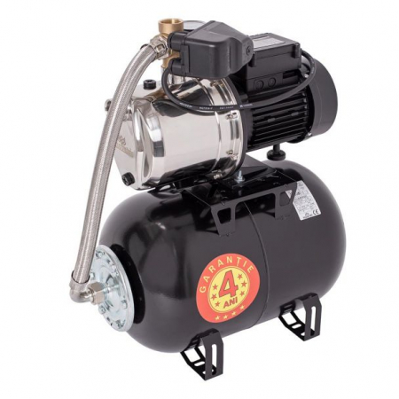 Pompe Submersibile - Hidrofor cu pompa autoamorsanta Wasserkonig, corp inox, putere 1300 W, 9 m, debit 4920 l/h, inaltime refulare 55 m, vas de expansiune 24 litri