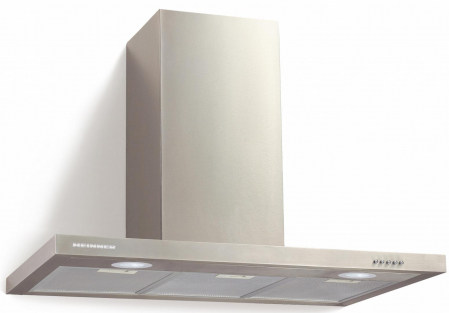 Hote decorative - Hota decorativa, 1 motor, 3 filtre, 3 trepte, absorbtie 589.5 m³/h, latime 90cm, INOX, Heinner HDCH-690TSS